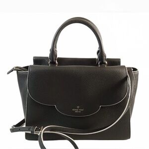 Kate Spade Black Pebbled Leather Top Handle Satchel Makayla Leewood Place